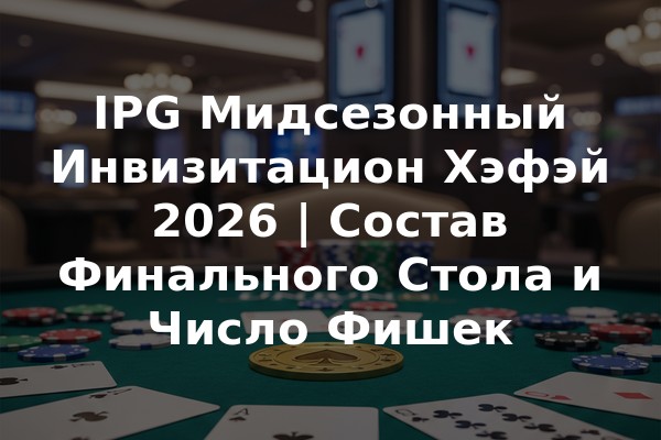 IPG Мидсезонный Инвизитацион Хэфэй 2026 | Состав Финального Стола и Число Фишек