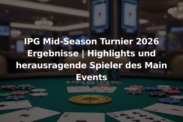 IPG Mid-Season Turnier 2026 Ergebnisse | Highlights und herausragende Spieler des Main Events