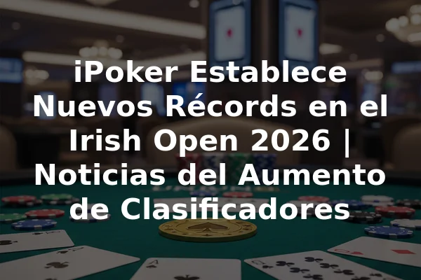 iPoker Establece Nuevos Récords en el Irish Open 2026 | Noticias del Aumento de Clasificadores