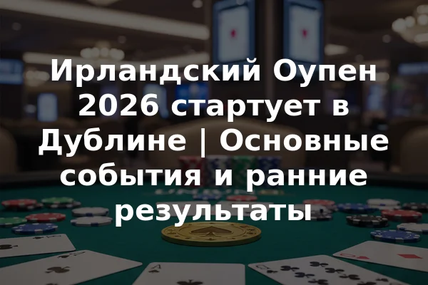 Ирландский Оупен 2026 стартует в Дублине | Основные события и ранние результаты