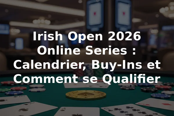 Irish Open 2026 Online Series : Calendrier, Buy-Ins et Comment se Qualifier