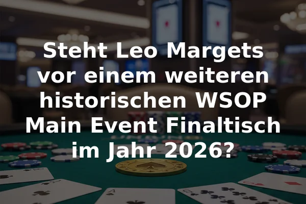 Steht Leo Margets vor einem weiteren historischen WSOP Main Event Finaltisch im Jahr 2026?