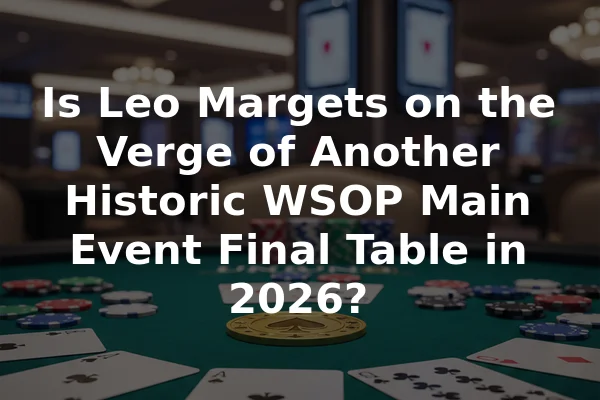 Is Leo Margets on the Verge of Another Historic WSOP Main Event Final Table in 2026?