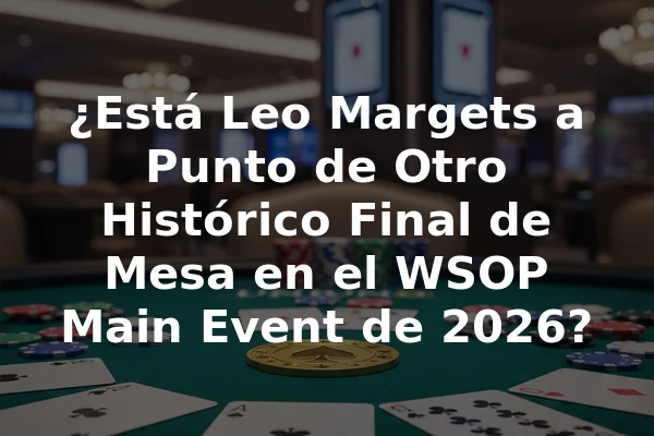 ¿Está Leo Margets a Punto de Otro Histórico Final de Mesa en el WSOP Main Event de 2026?