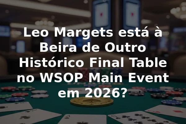 Leo Margets está à Beira de Outro Histórico Final Table no WSOP Main Event em 2026?