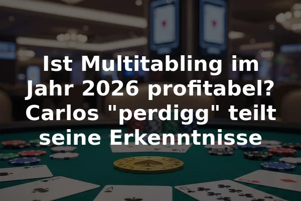 Ist Multitabling im Jahr 2026 profitabel? Carlos "perdigg" teilt seine Erkenntnisse