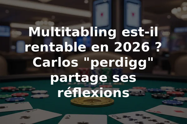 Multitabling est-il rentable en 2026 ? Carlos "perdigg" partage ses réflexions