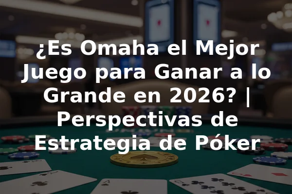 ¿Es Omaha el Mejor Juego para Ganar a lo Grande en 2026? | Perspectivas de Estrategia de Póker