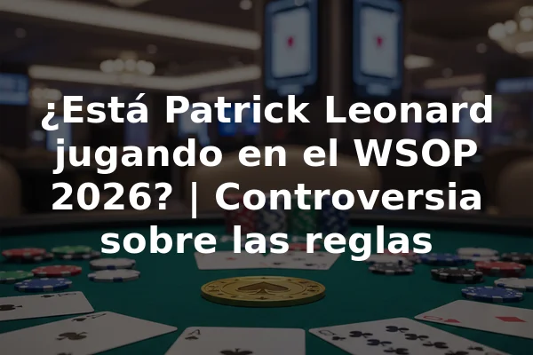 ¿Está Patrick Leonard jugando en el WSOP 2026? | Controversia sobre las reglas