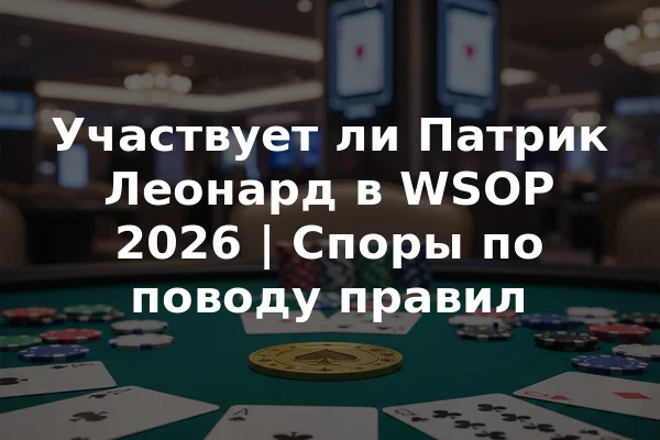 Участвует ли Патрик Леонард в WSOP 2026 | Споры по поводу правил