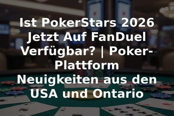 Ist PokerStars 2026 Jetzt Auf FanDuel Verfügbar? | Poker-Plattform Neuigkeiten aus den USA und Ontario