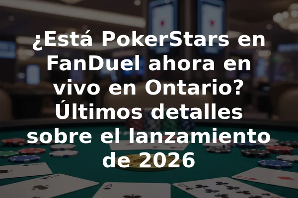 ¿Está PokerStars en FanDuel ahora en vivo en Ontario? Últimos detalles sobre el lanzamiento de 2026