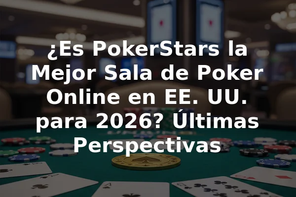 ¿Es PokerStars la Mejor Sala de Poker Online en EE. UU. para 2026? Últimas Perspectivas