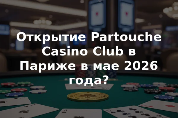 Открытие Partouche Casino Club в Париже в мае 2026 года?
