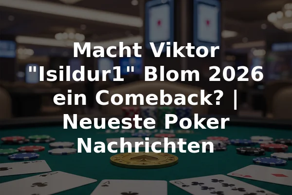 Macht Viktor "Isildur1" Blom 2026 ein Comeback? | Neueste Poker Nachrichten