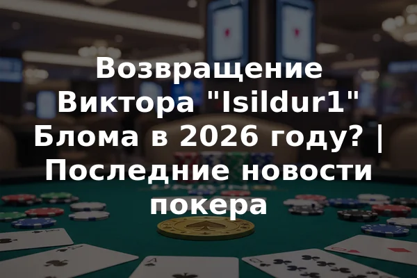 Возвращение Виктора "Isildur1" Блома в 2026 году? | Последние новости покера
