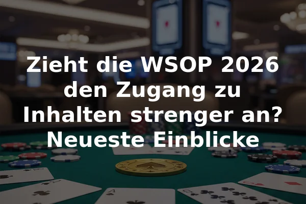 Zieht die WSOP 2026 den Zugang zu Inhalten strenger an? Neueste Einblicke