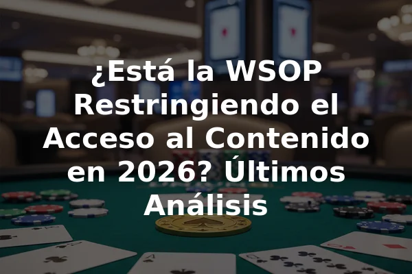 ¿Está la WSOP Restringiendo el Acceso al Contenido en 2026? Últimos Análisis