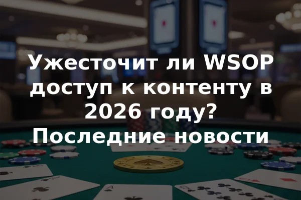 Ужесточит ли WSOP доступ к контенту в 2026 году? Последние новости
