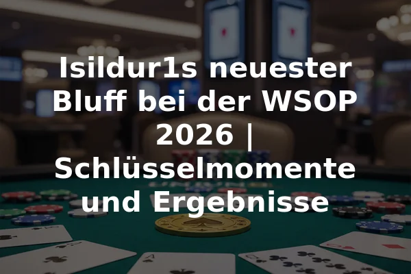 Isildur1s neuester Bluff bei der WSOP 2026 | Schlüsselmomente und Ergebnisse
