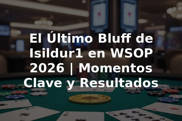 El Último Bluff de Isildur1 en WSOP 2026 | Momentos Clave y Resultados