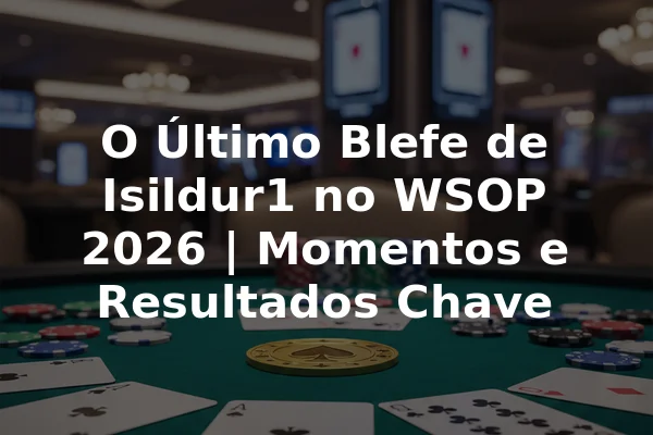 O Último Blefe de Isildur1 no WSOP 2026 | Momentos e Resultados Chave
