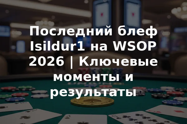 Последний блеф Isildur1 на WSOP 2026 | Ключевые моменты и результаты