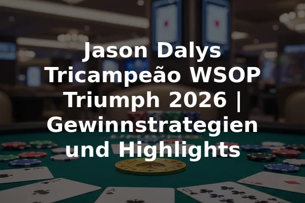 Jason Dalys Tricampeão WSOP Triumph 2026 | Gewinnstrategien und Highlights