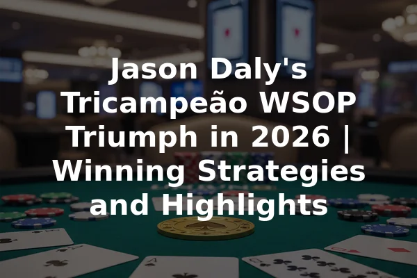 Jason Daly's Tricampeão WSOP Triumph in 2026 | Winning Strategies and Highlights