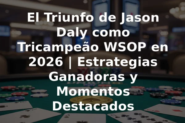 El Triunfo de Jason Daly como Tricampeão WSOP en 2026 | Estrategias Ganadoras y Momentos Destacados