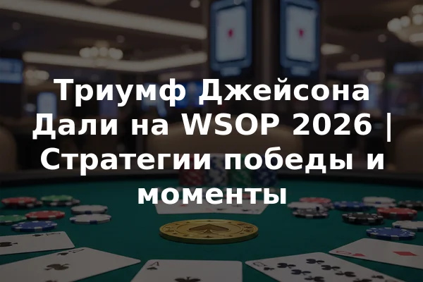 Триумф Джейсона Дали на WSOP 2026 | Стратегии победы и моменты