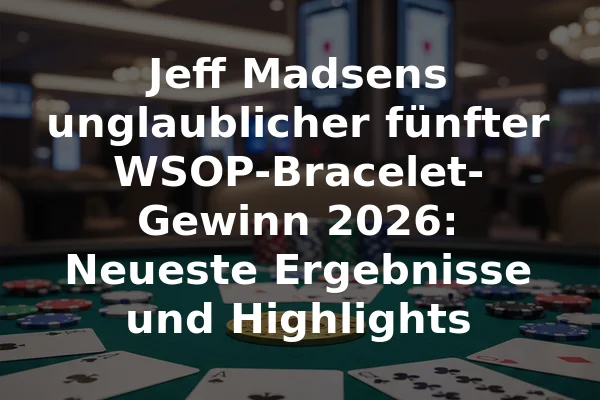 Jeff Madsens unglaublicher fünfter WSOP-Bracelet-Gewinn 2026: Neueste Ergebnisse und Highlights