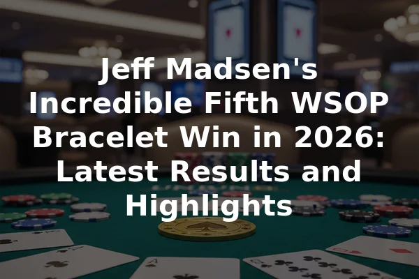 Jeff Madsen's Incredible Fifth WSOP Bracelet Win in 2026: Latest Results and Highlights