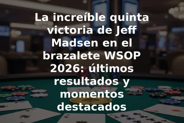 La increíble quinta victoria de Jeff Madsen en el brazalete WSOP 2026: últimos resultados y momentos destacados