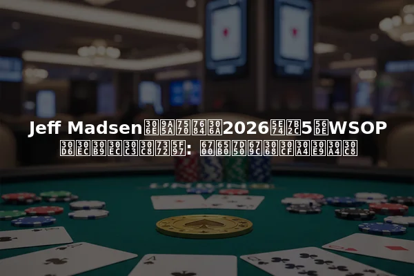 Jeff Madsenの驚異的な2026年第5回WSOPブレスレット獲得: 最新結果とハイライト