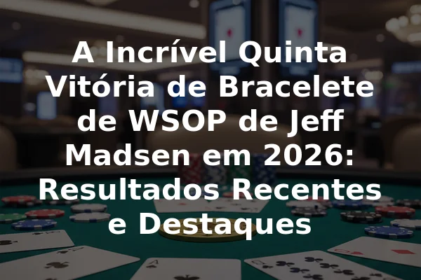A Incrível Quinta Vitória de Bracelete de WSOP de Jeff Madsen em 2026: Resultados Recentes e Destaques