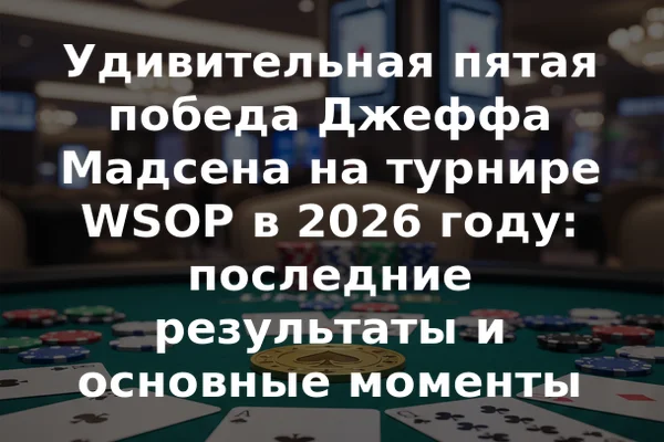 Удивительная пятая победа Джеффа Мадсена на турнире WSOP в 2026 году: последние результаты и основные моменты