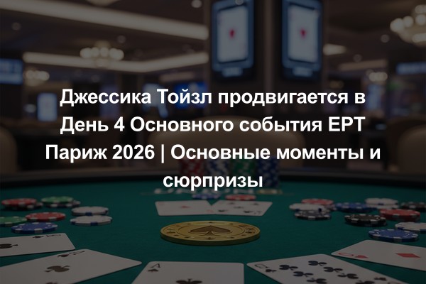Джессика Тойзл продвигается в День 4 Основного события EPT Париж 2026 | Основные моменты и сюрпризы