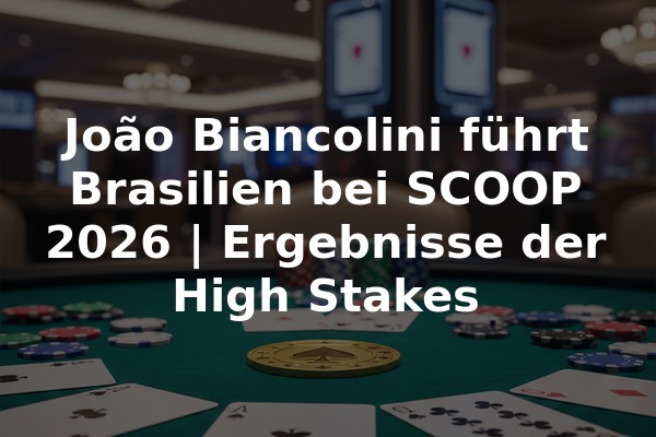 João Biancolini führt Brasilien bei SCOOP 2026 | Ergebnisse der High Stakes