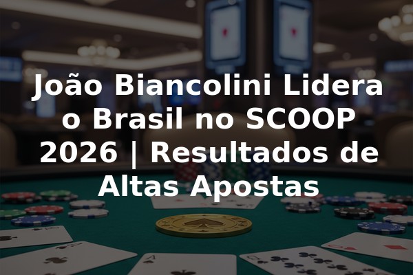 João Biancolini Lidera o Brasil no SCOOP 2026 | Resultados de Altas Apostas