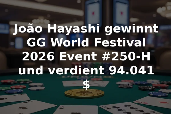 João Hayashi gewinnt GG World Festival 2026 Event #250-H und verdient 94.041 $