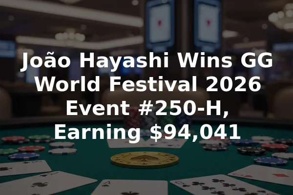 João Hayashi Wins GG World Festival 2026 Event #250-H, Earning $94,041