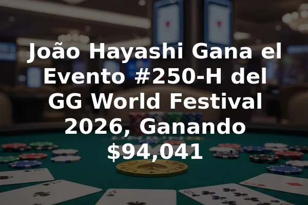 João Hayashi Gana el Evento #250-H del GG World Festival 2026, Ganando $94,041