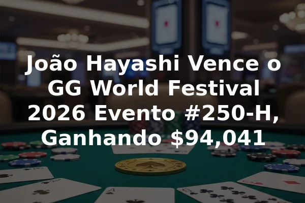 João Hayashi Vence o GG World Festival 2026 Evento #250-H, Ganhando $94,041