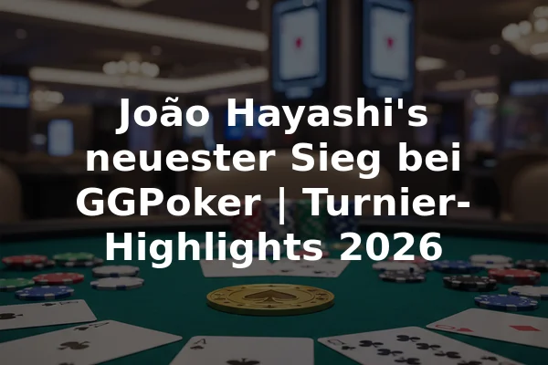 João Hayashi's neuester Sieg bei GGPoker | Turnier-Highlights 2026