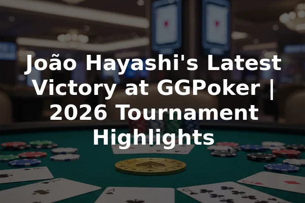 João Hayashi's Latest Victory at GGPoker | 2026 Tournament Highlights