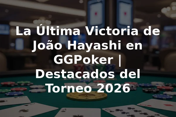La Última Victoria de João Hayashi en GGPoker | Destacados del Torneo 2026