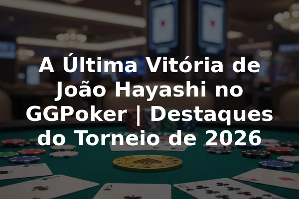 A Última Vitória de João Hayashi no GGPoker | Destaques do Torneio de 2026
