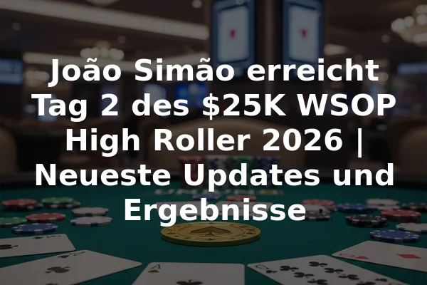 João Simão erreicht Tag 2 des $25K WSOP High Roller 2026 | Neueste Updates und Ergebnisse