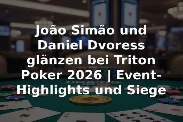 João Simão und Daniel Dvoress glänzen bei Triton Poker 2026 | Event-Highlights und Siege